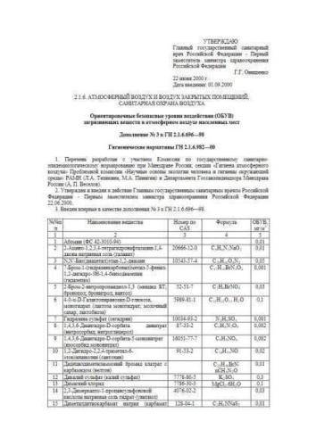 ГН 2.1.6.982-00